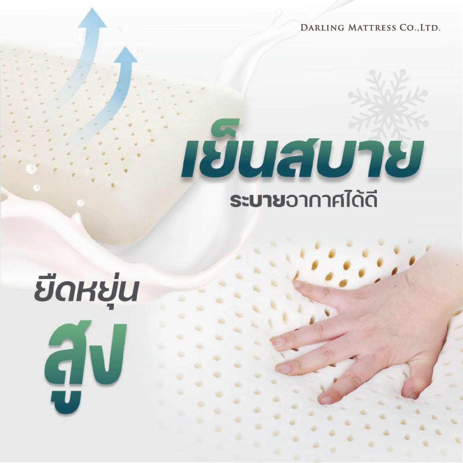 หมอนหนุน DARLING MATTRESS รุ่นยางพาราแท้ 100%(พร้อมปลอกผ้าอย่างดี)_4